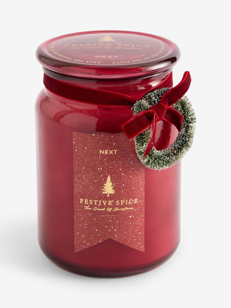 Red Festive Spice Jar Candle - Image 4 of 4