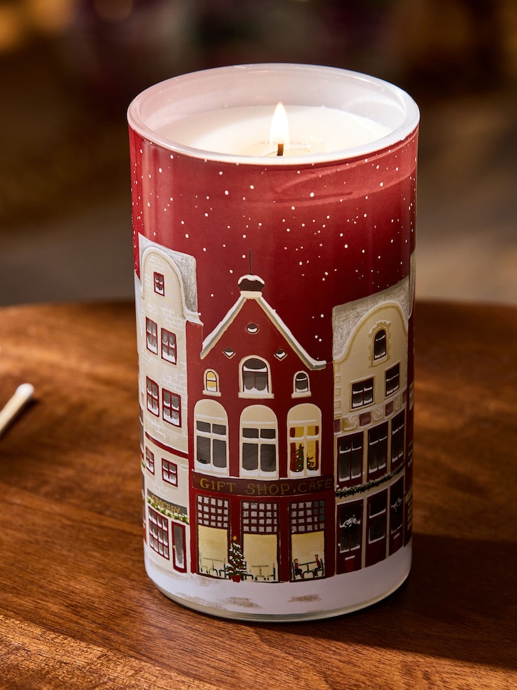Red Festive Spice Pillar Candle - Image 2 of 3 Red Festive Spice Pillar Candle - Image 2 of 3