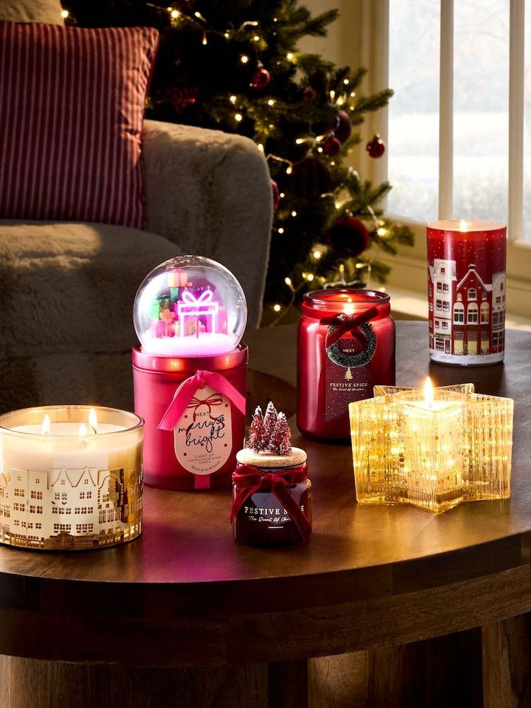 Red Festive Spice Pillar Candle - Image 3 of 3 Red Festive Spice Pillar Candle - Image 3 of 3
