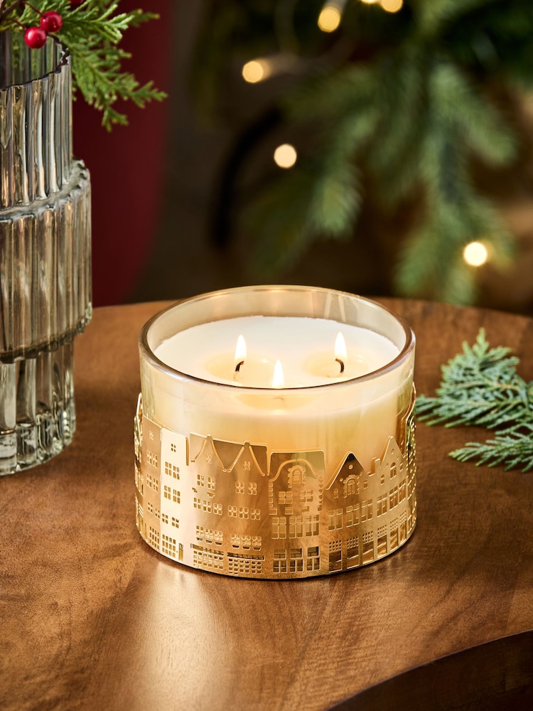 Gold Festive Spice 3 Wick Candle - Image 1 of 3 Gold Festive Spice 3 Wick Candle - Image 1 of 3