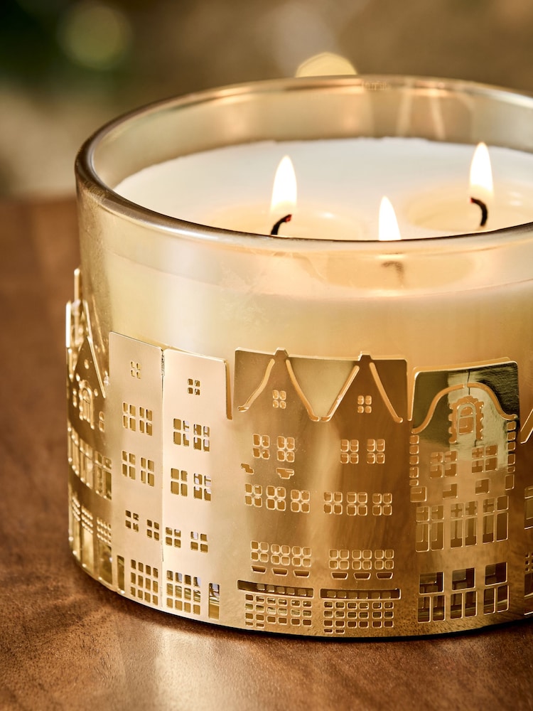 Gold Festive Spice 3 Wick Candle - Image 3 of 3 Gold Festive Spice 3 Wick Candle - Image 3 of 3