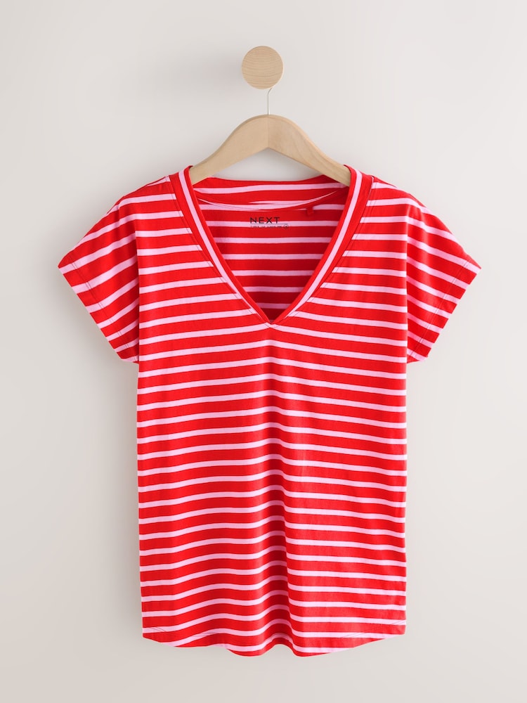 leuchtende-sommerfarben - T-Shirts mit V-Ausschnitt und Flügelärmeln aus 100 % Baumwolle, 5er Pack - Bild 2 von 8 leuchtende-sommerfarben - T-Shirts mit V-Ausschnitt und Flügelärmeln aus 100 % Baumwolle, 5er Pack - Bild 2 von 8