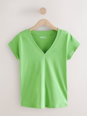 Bontanist Colours V-Neck Cap Sleeve 100% Cotton T-Shirts 5 Pack - Image 4 of 8