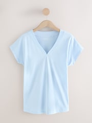 Bontanist Colours V-Neck Cap Sleeve 100% Cotton T-Shirts 5 Pack - Image 6 of 8
