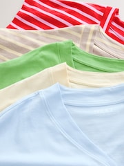 Bontanist Colours V-Neck Cap Sleeve 100% Cotton T-Shirts 5 Pack - Image 7 of 8