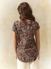 Animal Leopard Cap Sleeve T-Shirt Top - Image 3 of 6