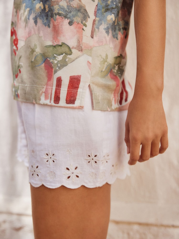Scenic Chateu Print Cotton Modal Slouch V-Neck T-Shirt - Image 6 of 6
