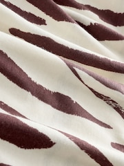 Brown/White Zebra Print V-Neck Cap Sleeve T-Shirt - Image 7 of 7