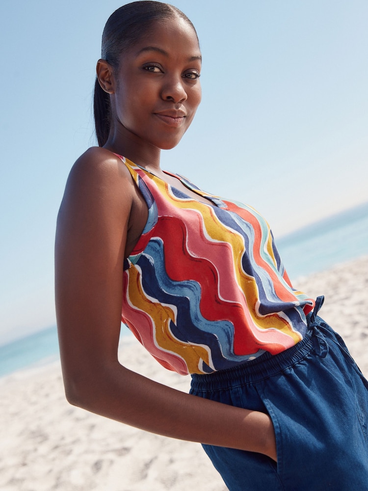 Rainbow Swirl Print Modal Slouch Vest - Image 2 of 7