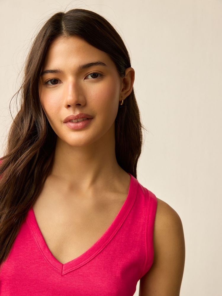 Rose/Bleu/Vert - Lot de 3 gilets souples en modal - Image 4 of 9