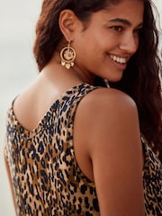 Animal Leopard Sleeveless V-Neck Slouch Dress - Image 4 of 7