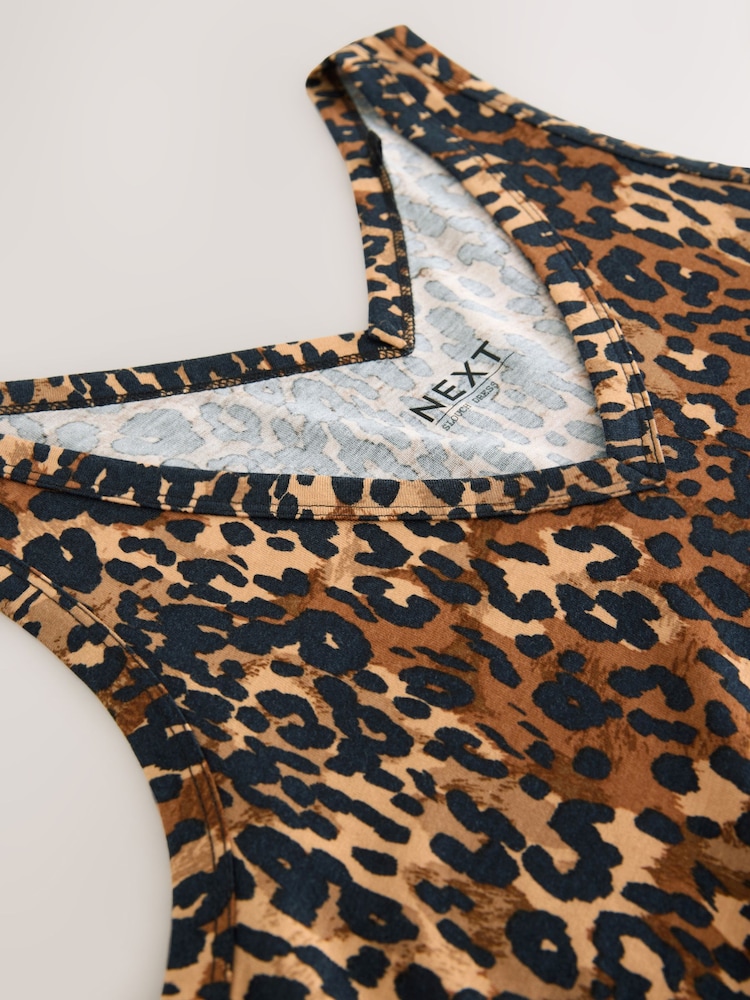 Animal Leopard Sleeveless V-Neck Slouch Dress - Image 7 of 7