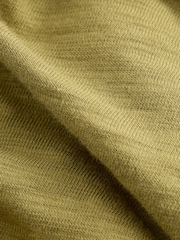 Olive Green Ruched Tie Detail 100% Cotton Boobtube Top - Image 6 of 7