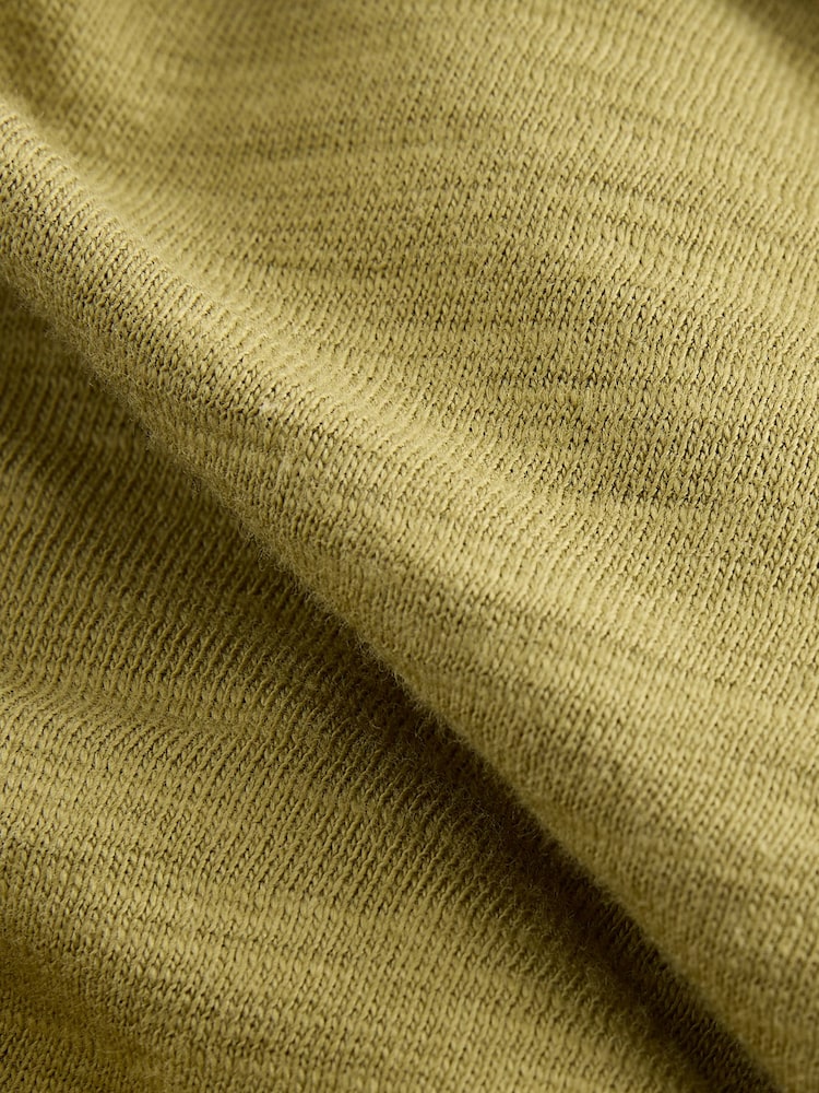 Olive Green Ruched Tie Detail 100% Cotton Boobtube Top - Image 6 of 7
