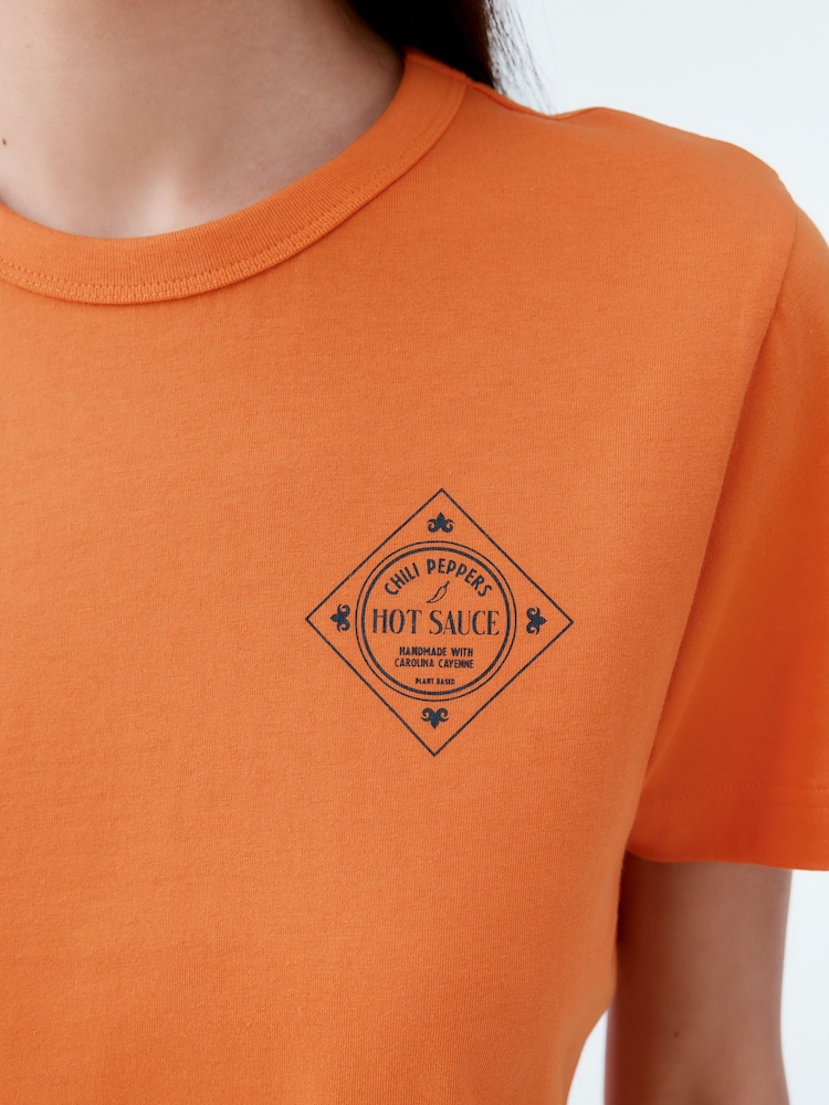 Back Graphic Hot Sauce Essential Pure Cotton Short Sleeve Crew Neck T-Shirt - Image 5 of 5