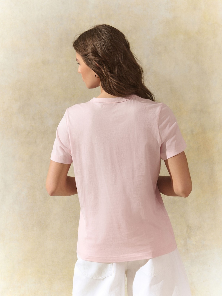 Graphic Pink Urn Print Essential Pure Cotton Short Sleeve Crew Neck T-Shirt - Image 2 of 7