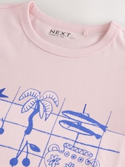 Graphic Pink Urn Print Essential Pure Cotton Short Sleeve Crew Neck T-Shirt - Image 7 of 7
