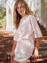 Back Graphic Rio De Janeriro Pink Relaxed Fit Heavyweight Longline T-Shirt - Image 2 of 7