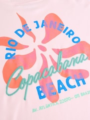 Back Graphic Rio De Janeriro Pink Relaxed Fit Heavyweight Longline T-Shirt - Image 7 of 7