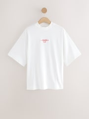 Ecru White Pool Scene Cotton Official Coca Cola Licence Graphic Short Sleeve Crew Neck T-Shirt - Image 6 of 8