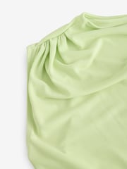 Lime Green Premium Modal Ruched Drape Sleevless Top - Image 7 of 8