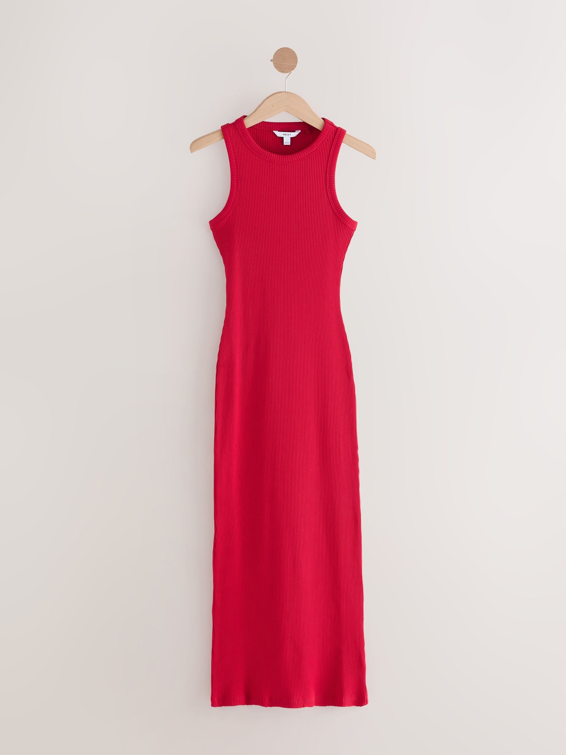 ワンピース REDEMPTION LONG DRESS SLEEVELESS (25SSRALX023TV040 999) Buy Red Ribbed Racer Back Sleeveless Maxi Length Dress from