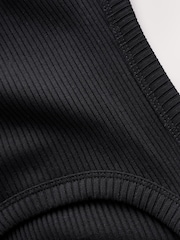 Black Ribbed Racer Back Sleeveless Maxi Length Dress - Image 6 of 7