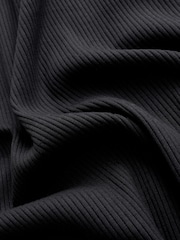 Black Ribbed Racer Back Sleeveless Maxi Length Dress - Image 7 of 7