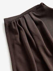 Chocolate Brown Premium Modal Ruched Drape Sleevless Top - Image 8 of 8