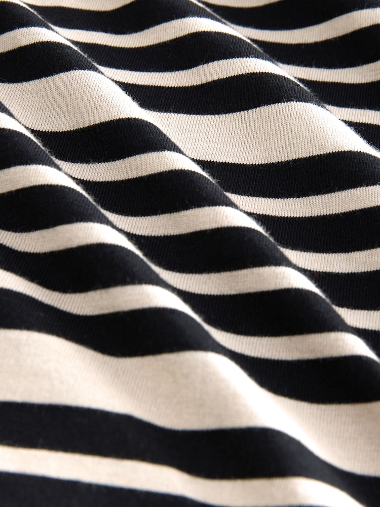 Black/Stone Stripe 100% Cotton T-Shirt Dress - Image 8 of 8