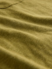 Olive Green Oversized V-Neck Short Sleeve T-Shirt - Image 9 of 9