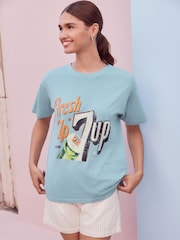 Faded Blue License 7 Up 100% Cotton T-Shirt - Image 1 of 7