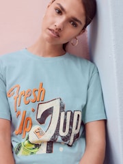 Faded Blue License 7 Up 100% Cotton T-Shirt - Image 2 of 7