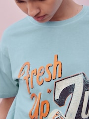 Faded Blue License 7 Up 100% Cotton T-Shirt - Image 4 of 7