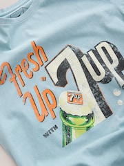 Faded Blue License 7 Up 100% Cotton T-Shirt - Image 6 of 7