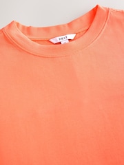 Fluro Orange 100% Cotton T-Shirt Dress - Image 3 of 3
