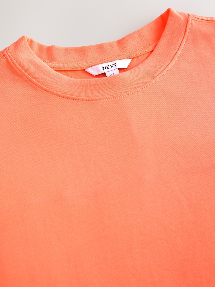 Fluro Orange 100% Cotton T-Shirt Dress - Image 3 of 3