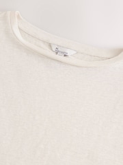 Ecru - N. Premium – Kurzarm-T-Shirt aus 100 % Leinen mit Rundhalsausschnitt - Bild 12 von 13