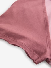 Pink Shorter Length Raglan Colourblock Short Sleeve Button Henley T-Shirt - Image 8 of 8