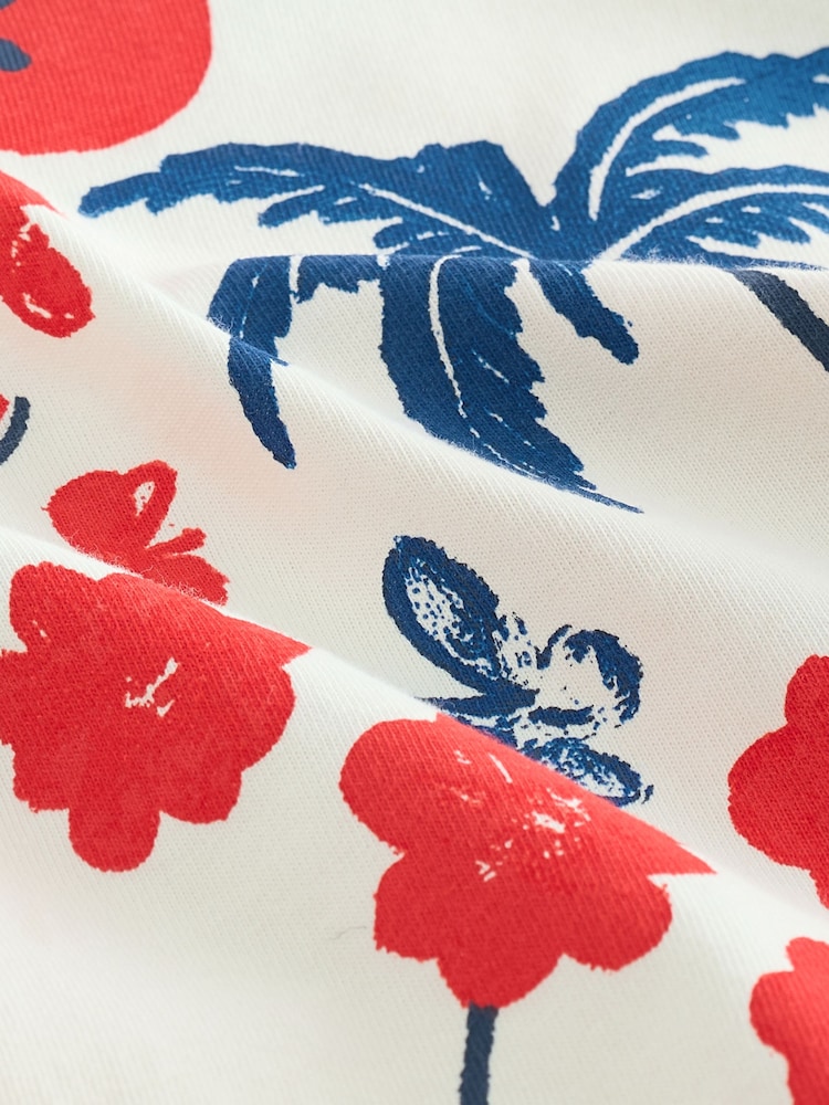 Ecru White/Red Graphic Fun Summer Fruit 100% Cotton Relaxed Fit T-Shirt - Image 2 of 7