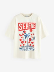 Ecru White/Red Graphic Fun Summer Fruit 100% Cotton Relaxed Fit T-Shirt - Image 5 of 7