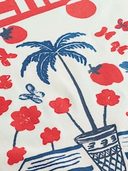 Ecru White/Red Graphic Fun Summer Fruit 100% Cotton Relaxed Fit T-Shirt - Image 7 of 7