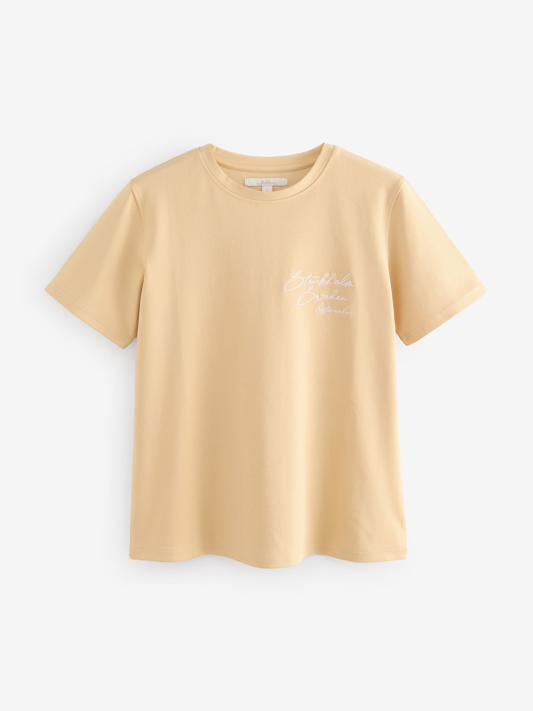 Buy Butter Yellow Heavyweight Short Sleeve Crew Neck T-Shirt