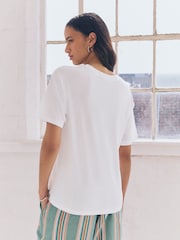 Ecru White Cotton Official Coca Cola Licence Graphic Short Sleeve Crew Neck T-Shirt - Image 4 of 8