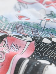 Ecru White Cotton Official Coca Cola Licence Graphic Short Sleeve Crew Neck T-Shirt - Image 7 of 8