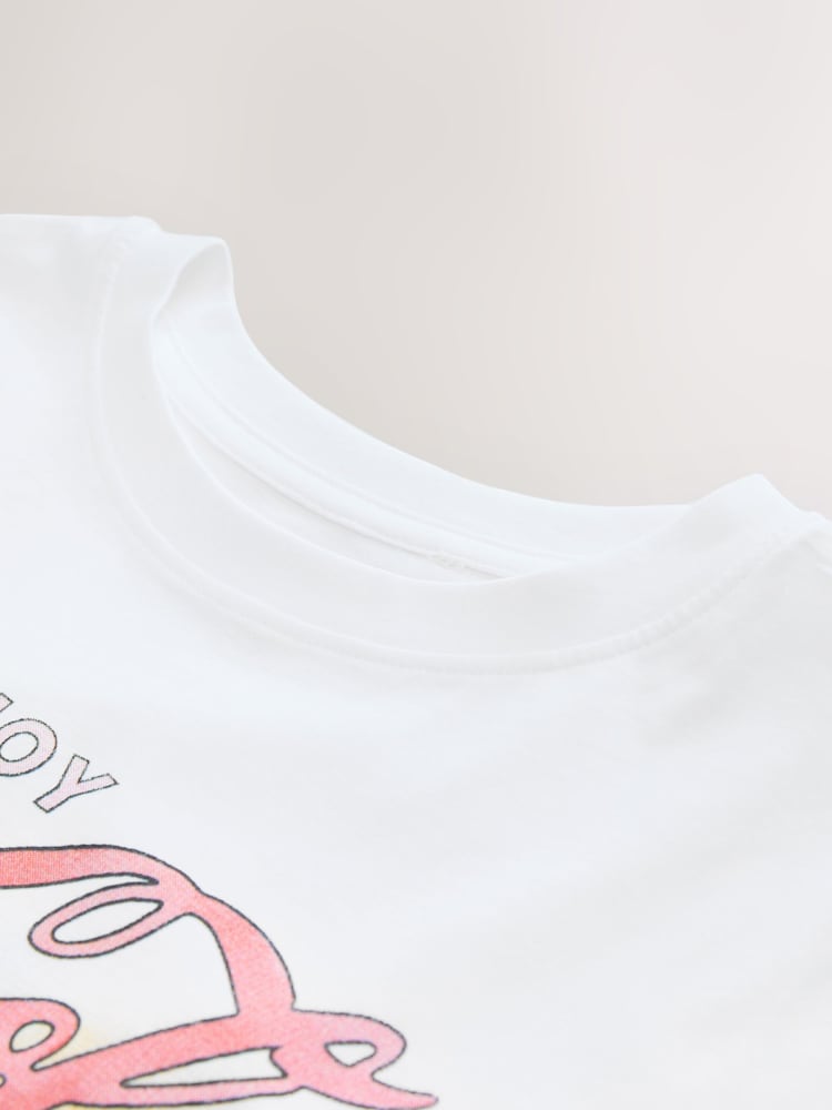 Ecru White Cotton Official Coca Cola Licence Graphic Short Sleeve Crew Neck T-Shirt - Image 8 of 8