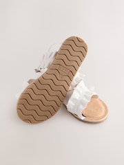 White Leather Ruffle Sandals - Image 5 of 5