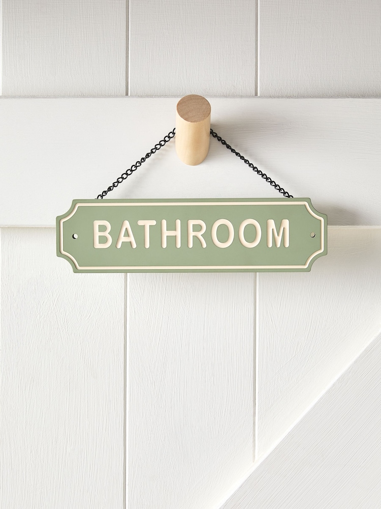 Green Sage Slogan Bathroom Door Sign - Image 1 of 5