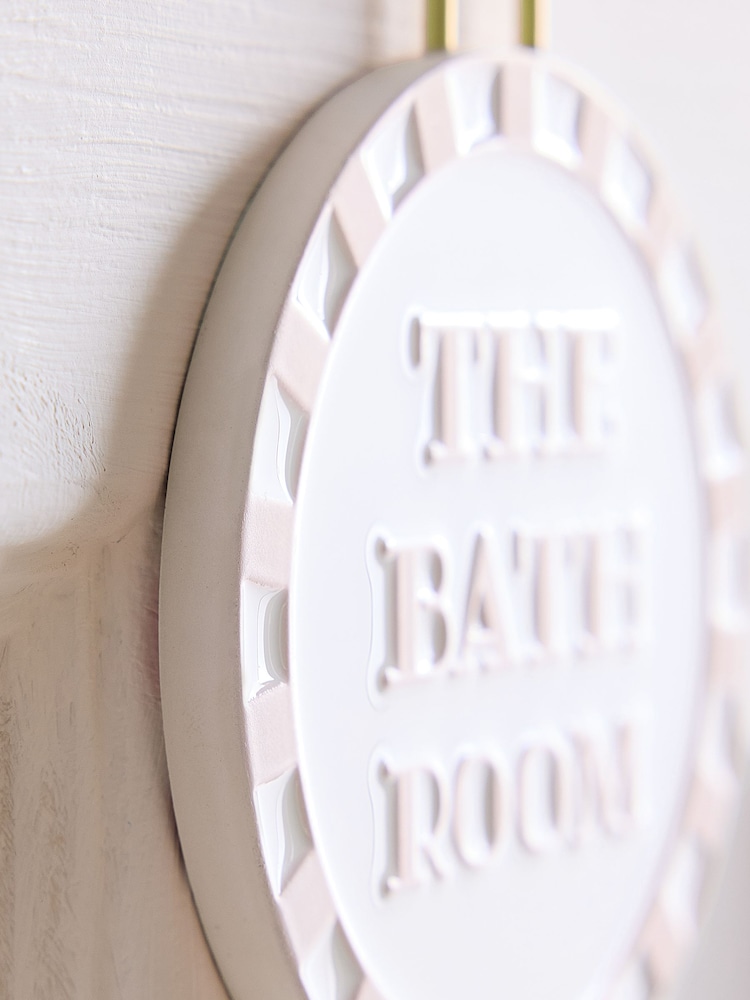 Pink/White Slogan Bathroom Door Sign - Image 3 of 6