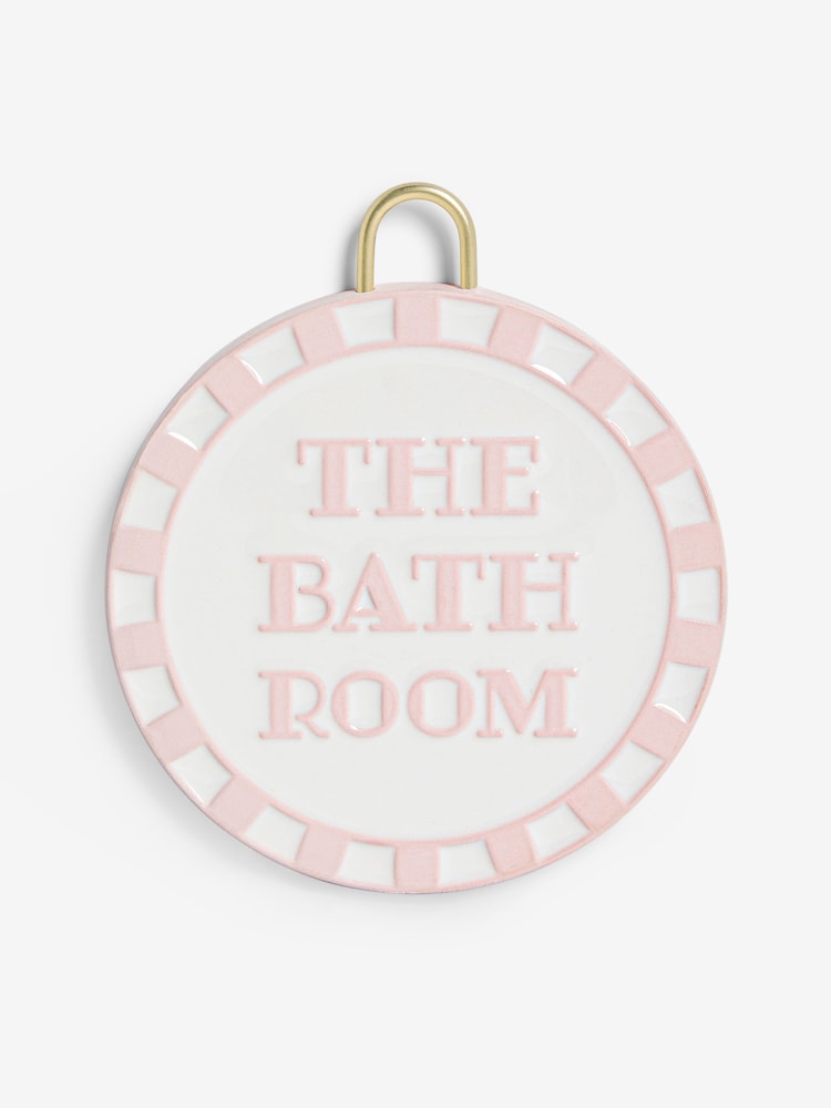 Pink/White Slogan Bathroom Door Sign - Image 4 of 6